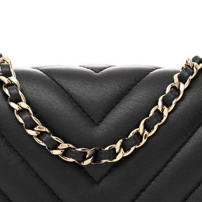 Chanel Calfskin Chevron Quilted Mini Statement Flap Black 8 of 11