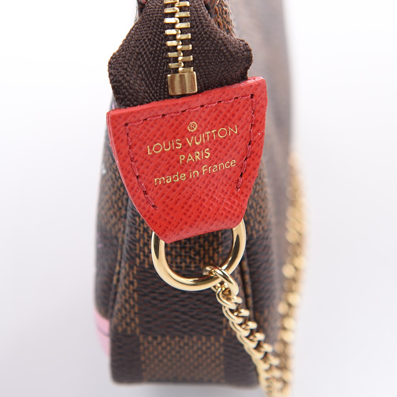 Louis Vuitton Damier Ebene 2019 Christmas Animation Mini Pochette Accessories Red 7 of 10