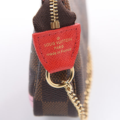 Louis Vuitton Damier Ebene 2019 Christmas Animation Mini Pochette Accessories Red 7 of 10