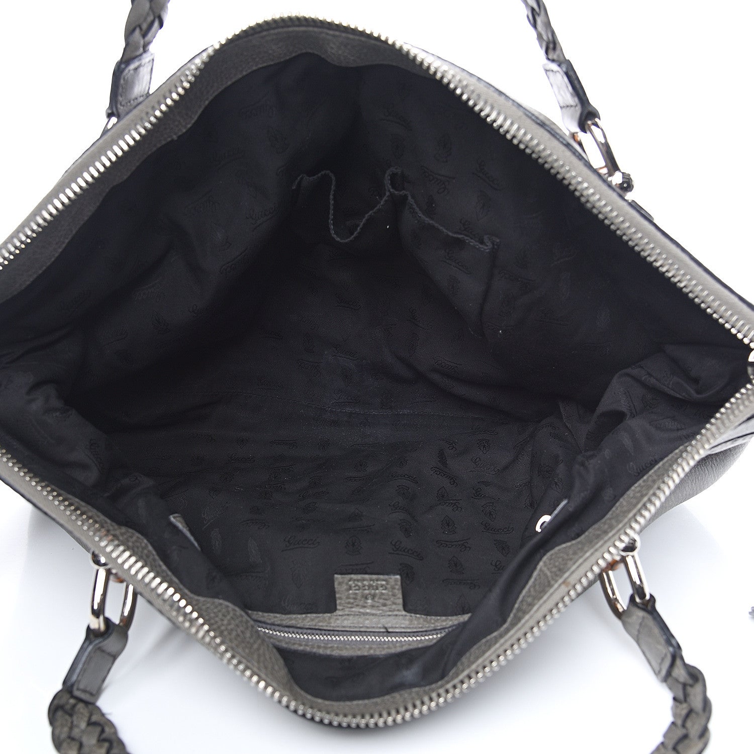 Gucci Calfskin Medium Bamboo Bar Shoulder Bag Grey 4 of 12