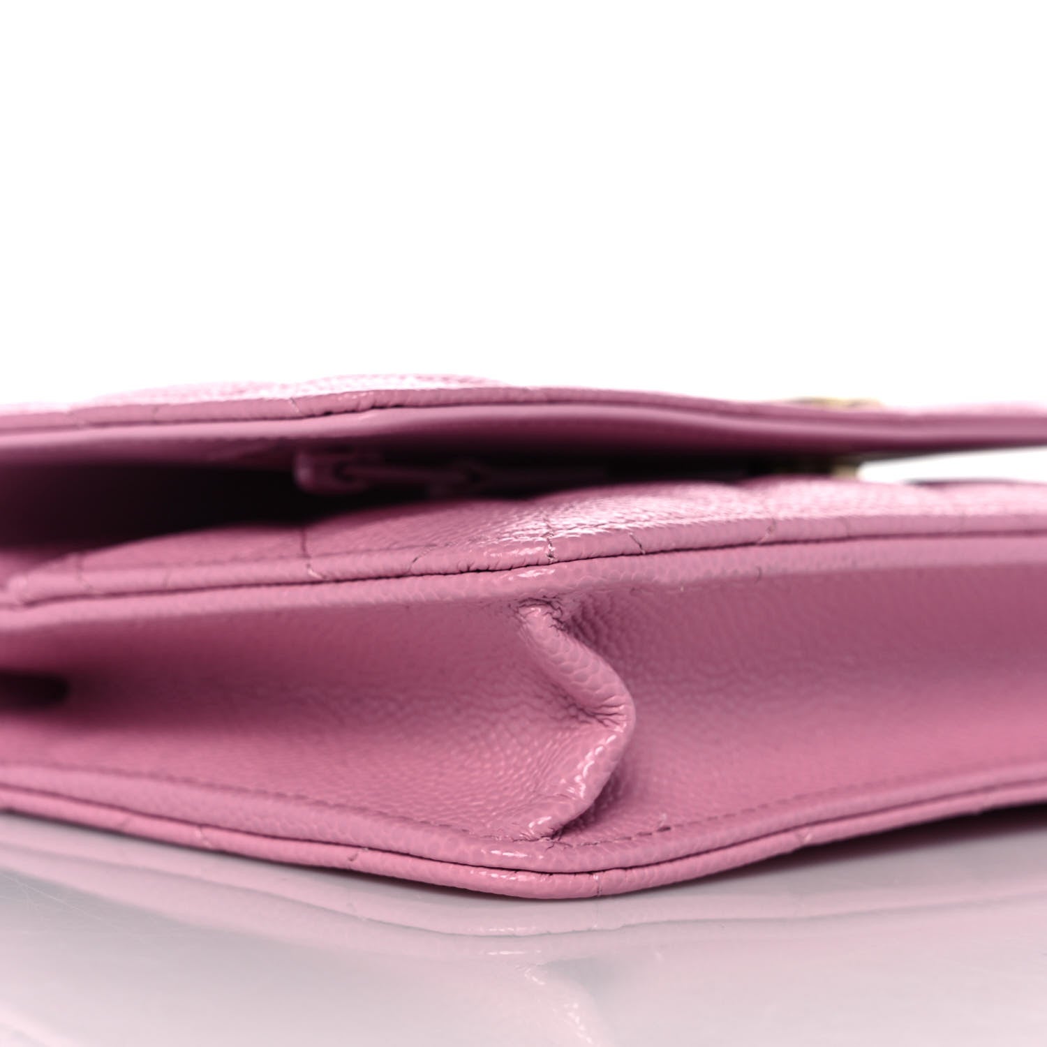 Chanel Shiny Caviar Quilted Pick Me Up Wallet On Chain WOC Pink 9 of 11