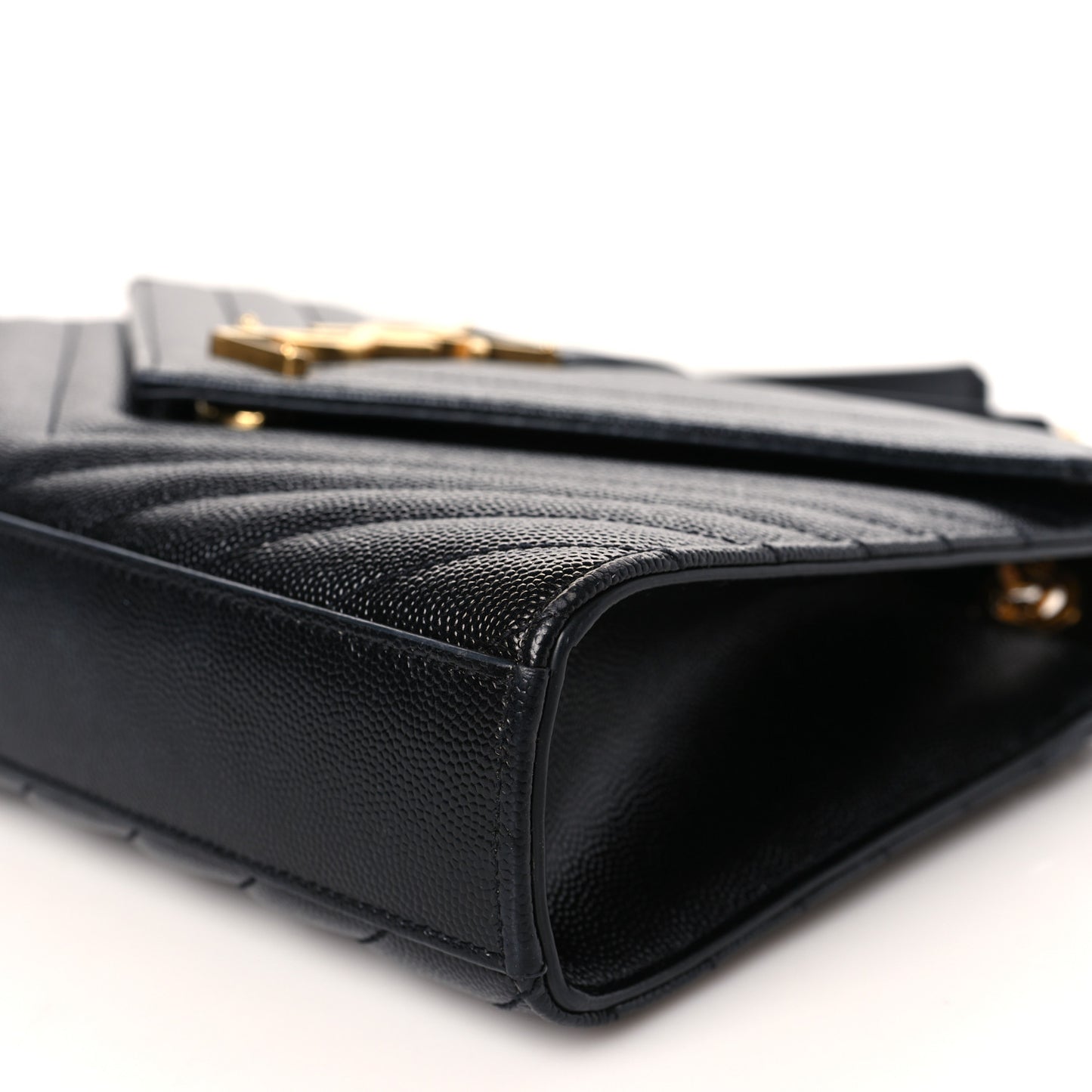 Grain De Poudre Matelasse Chevron Medium Monogram Satchel Black