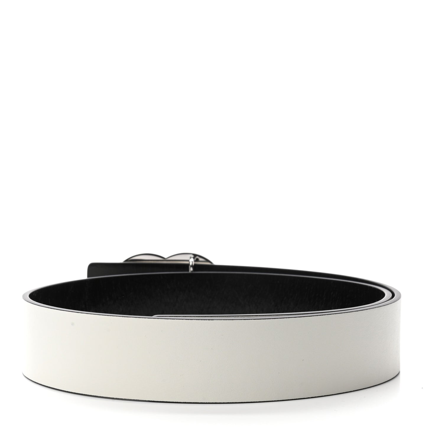 Calfskin CC Reversible Belt 75 White Black