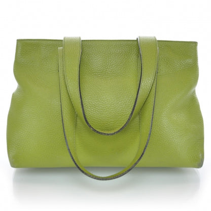 Burberry Leather Haymarket Check Horn Toggle Shoulder Bag Green 3 of 17