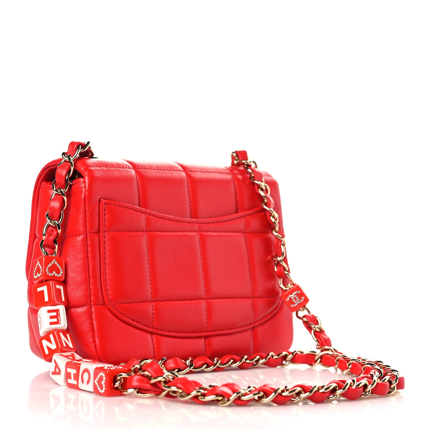 Chanel Lambskin Resin Crystal Square Quilted Monacoco Mini Flap Red 3 of 9