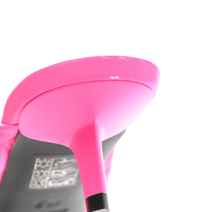Balenciaga Smooth Nappa Pointed Toe Scrunch Knife 40mm Mules 38.5 Fluo Pink 10 of 12