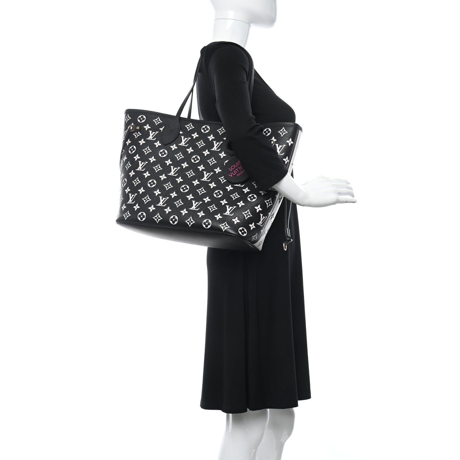 Louis Vuitton Empreinte Spring In The City Neverfull MM Black White Pink 2 of 9