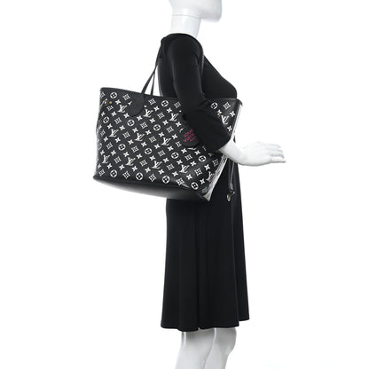 Louis Vuitton Empreinte Spring In The City Neverfull MM Black White Pink 2 of 9