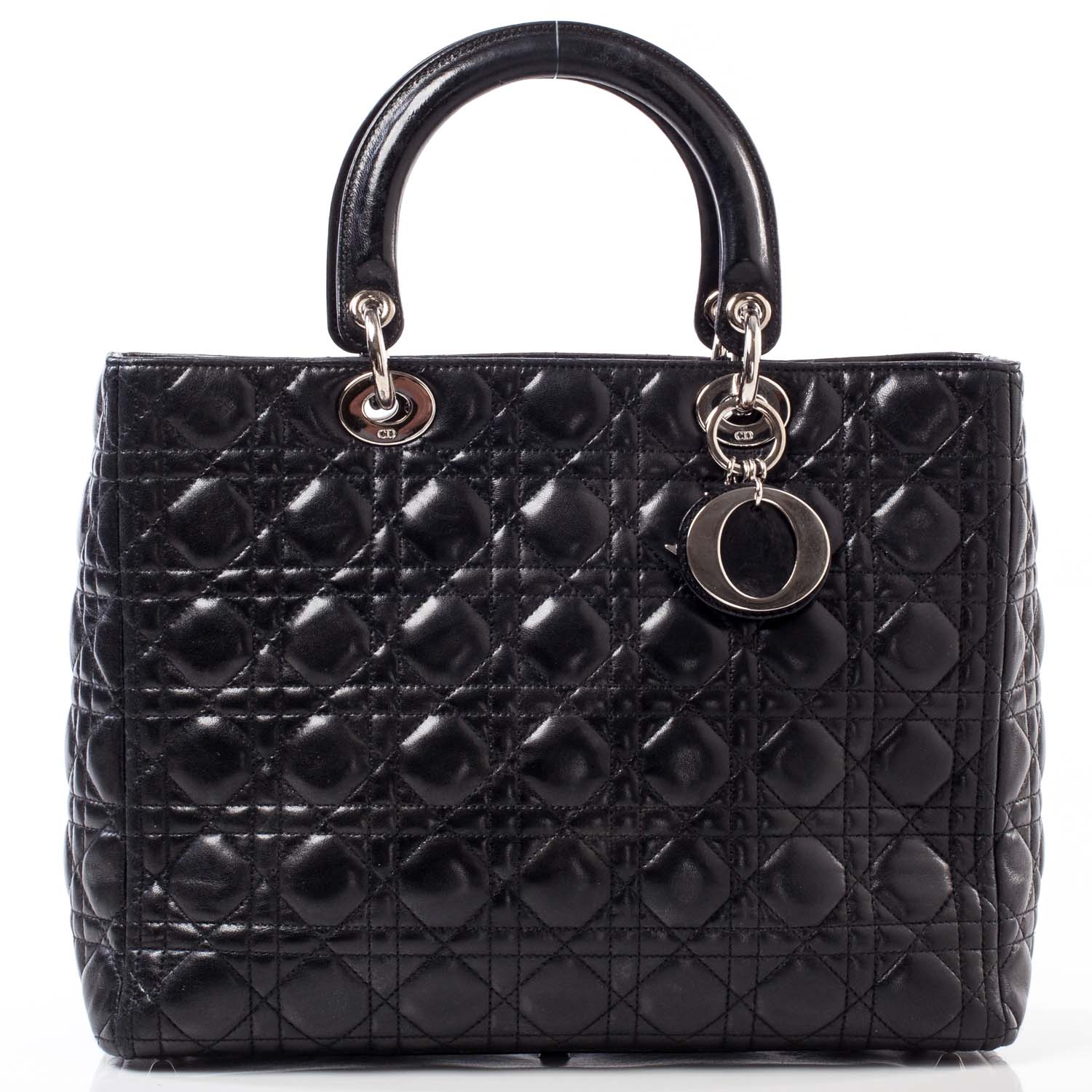 Christian Dior Lambskin Cannage Large Lady Dior Black 1 of 10