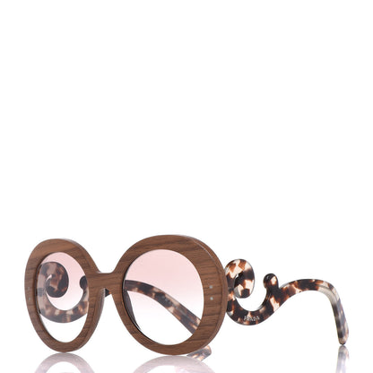 Prada Wooden Baroque Sunglasses SPR 27R Nut Canaletto 1 of 6