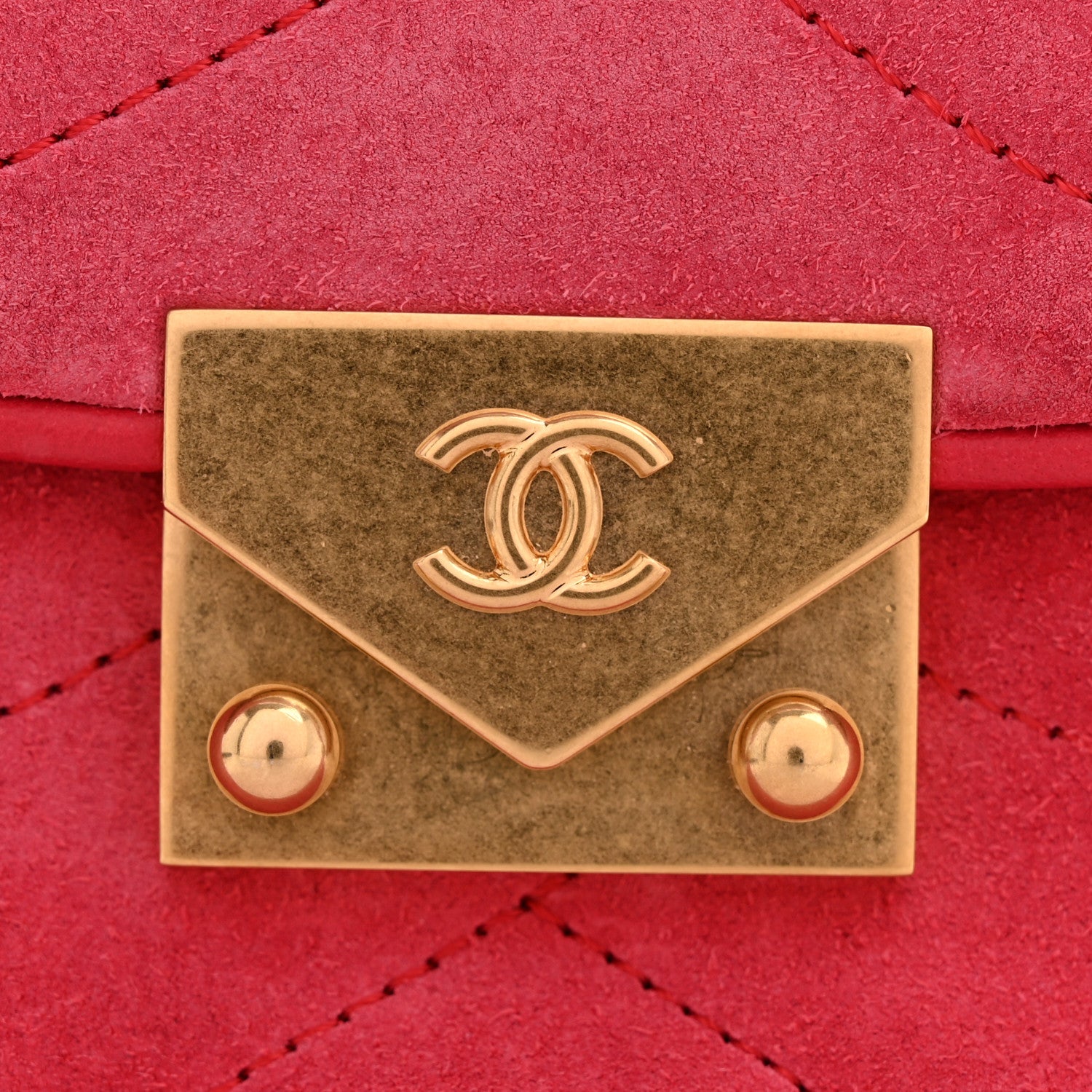 Chanel Suede Lambskin Scallop Quilted Mini Pagoda Flap Pink 14 of 15