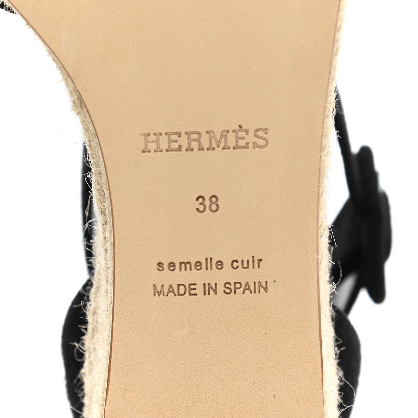 Suede Elda Espadrille Wedge Sandals 38 Black