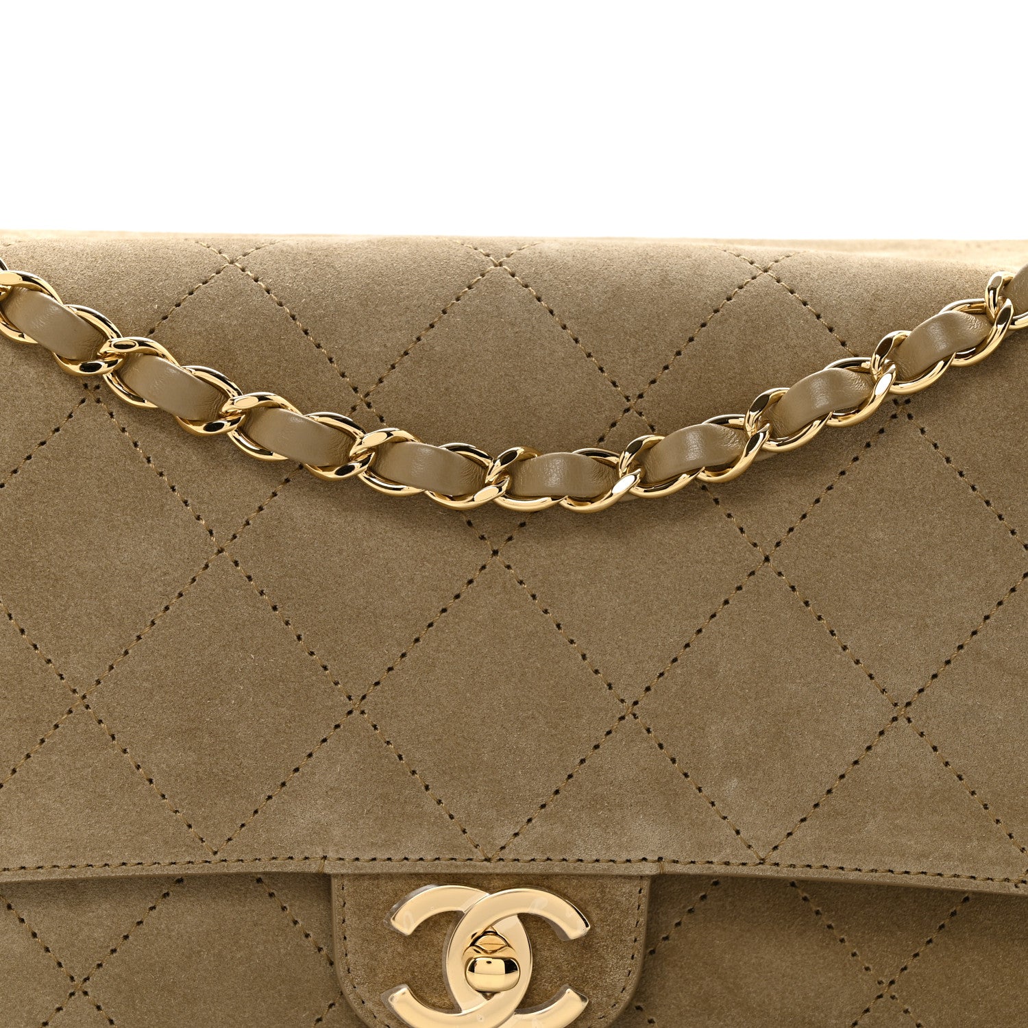 Chanel Suede Calfskin Small Souplissimo Maxi Flap Dark Beige 7 of 10