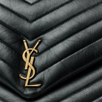 Saint Laurent Calfskin Y Quilted Monogram Large Loulou Chain Satchel Black 9 of 11