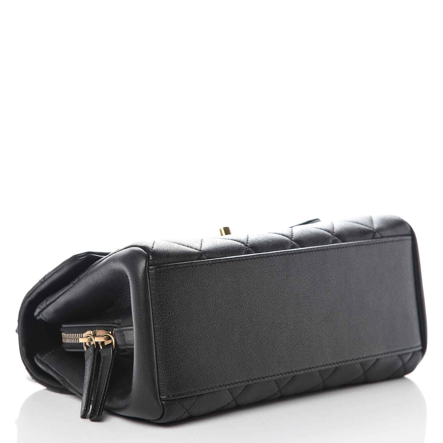 Chanel Shiny Sheepskin Quilted Small Trapezio Flap Black 4 of 10