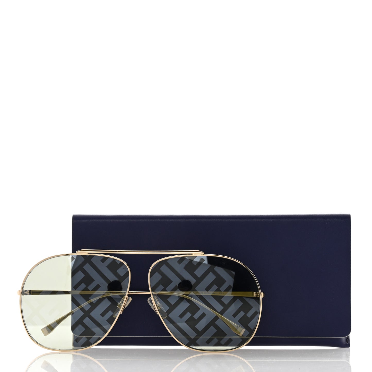 Metal Fendi Forever Aviator Sunglasses FF0407/G/S Gold
