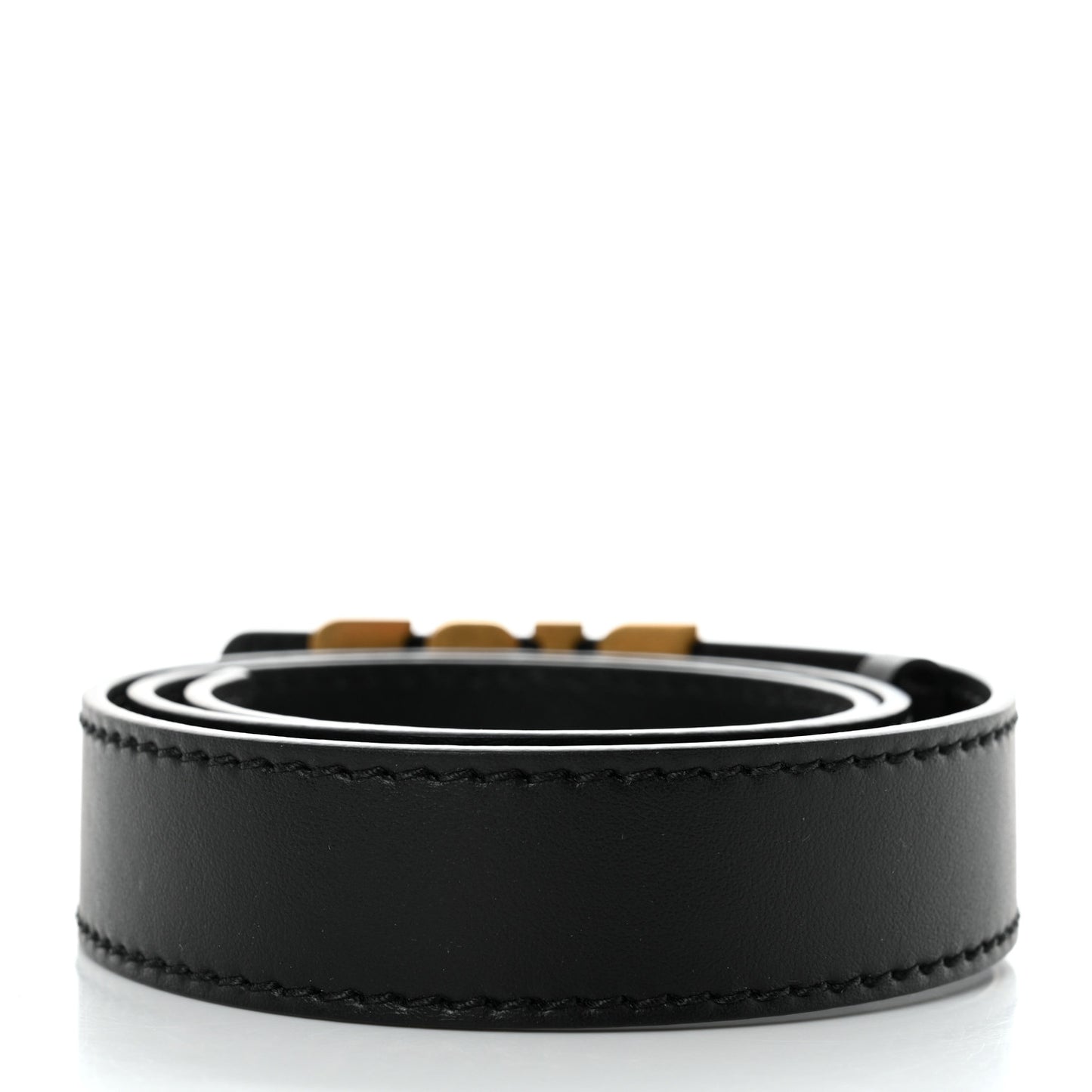 Calfskin D Fence Belt 75 Black
