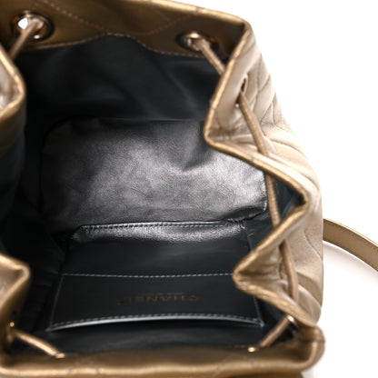 Chanel Metallic Lambskin Quilted Timeless CC Drawstring Backpack Gold 5 of 10