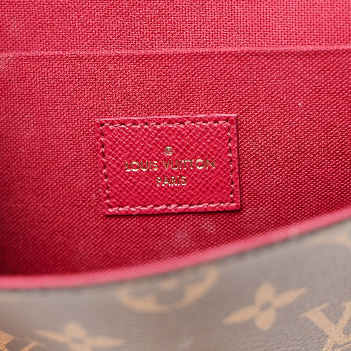 Monogram Pochette Felicie Chain Wallet Fuchsia
