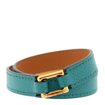 Hermes Epsom Rivale Double Tour Bracelet XS Bleu Paon 3 of 5