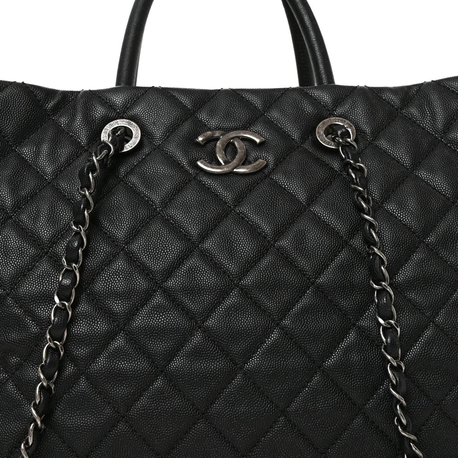Chanel Caviar Quilted Large Coco Handle Shopping Tote Black 8 of 10