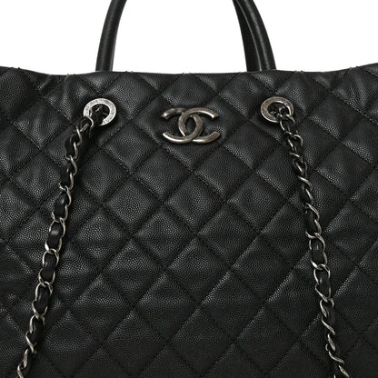 Chanel Caviar Quilted Large Coco Handle Shopping Tote Black 8 of 10