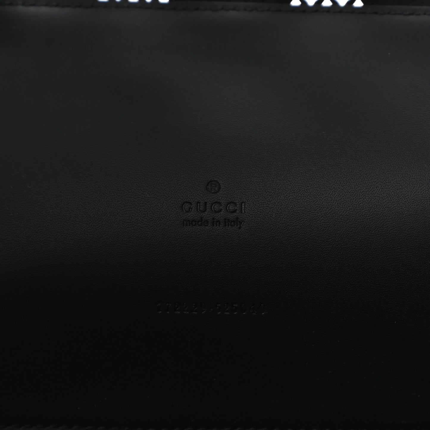 Calfskin GG Monogram Diamond Cut Medium Ophidia Tote Bag Black
