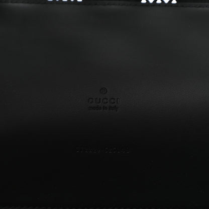 Gucci Calfskin GG Monogram Diamond Cut Medium Ophidia Tote Bag Black 7 of 10