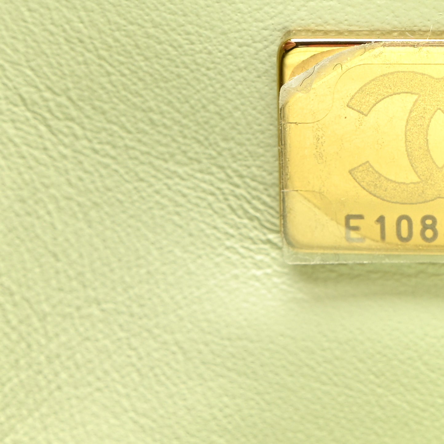 Lambskin Quilted Mini Pearl Crush Flap Light Green