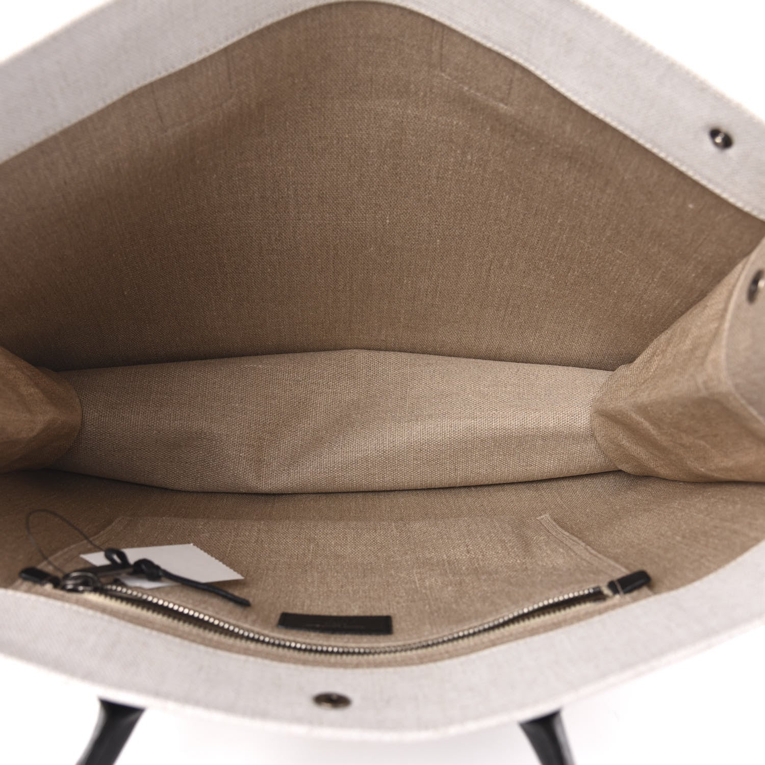 Saint Laurent Linen Calfskin Rive Gauche Tote Optic White 5 of 9
