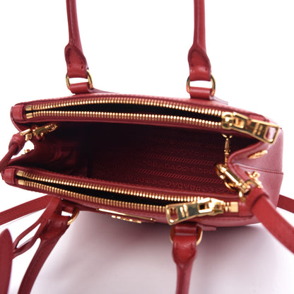 Prada Saffiano Mini Galleria Double Zip Tote Fuoco 5 of 10