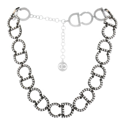 Christian Dior Metal Logo CD Choker Necklace Ruthenium 3 of 5