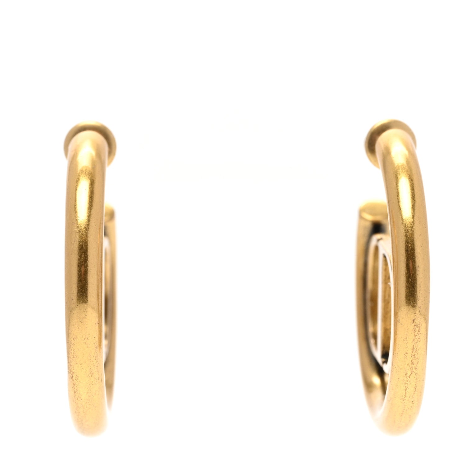 Christian Dior Metal 30 Montaigne Hoop Earrings Aged Gold 3 of 6