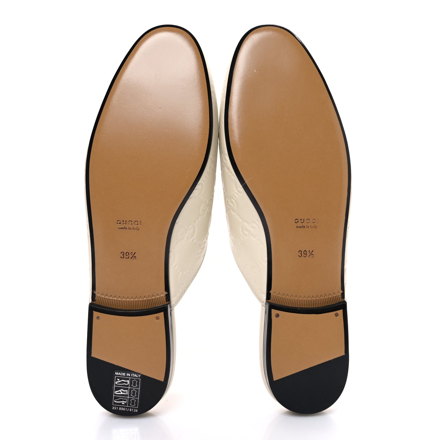 Glamour Calfskin Guccissima Womens Princetown Slippers 39.5 Mystic White