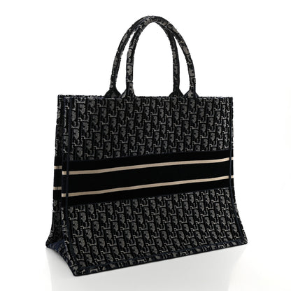 Christian Dior Oblique Velvet Book Tote Blue Multicolor 3 of 9