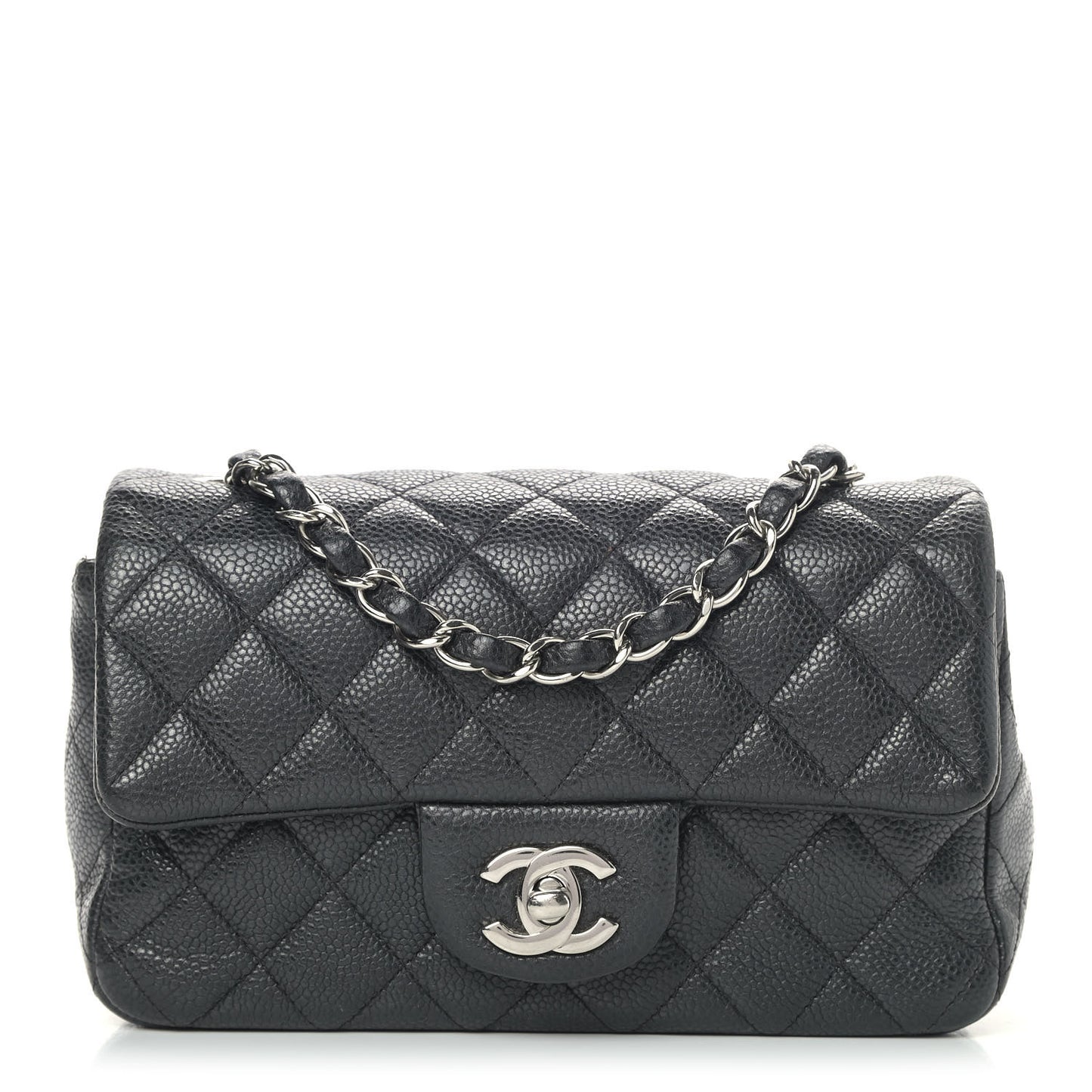 Caviar Quilted Mini Rectangular Flap Black