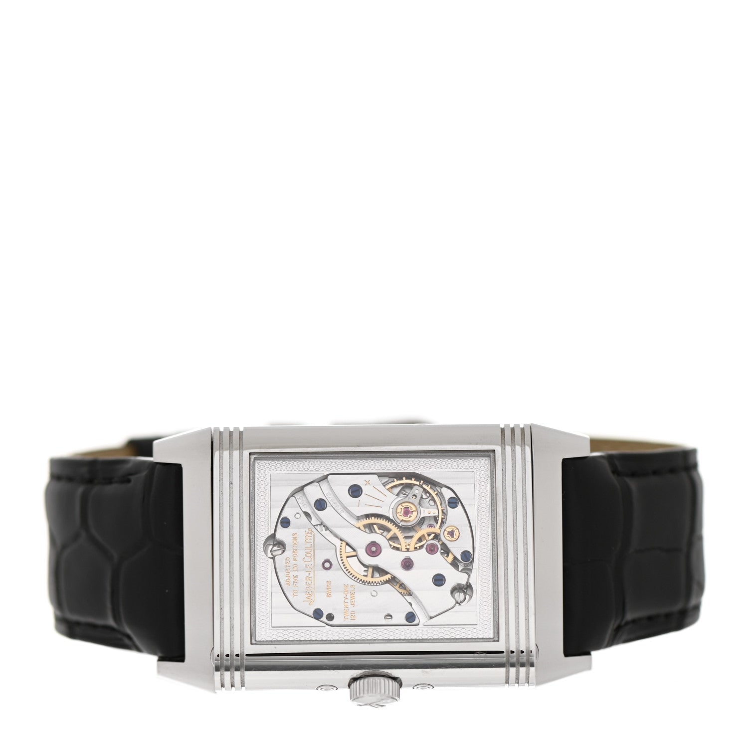 Jaeger-LeCoultre Stainless Steel Alligator 30mm Grande Reverso Calendar Manual Winding Watch Q3758420 4 of 7