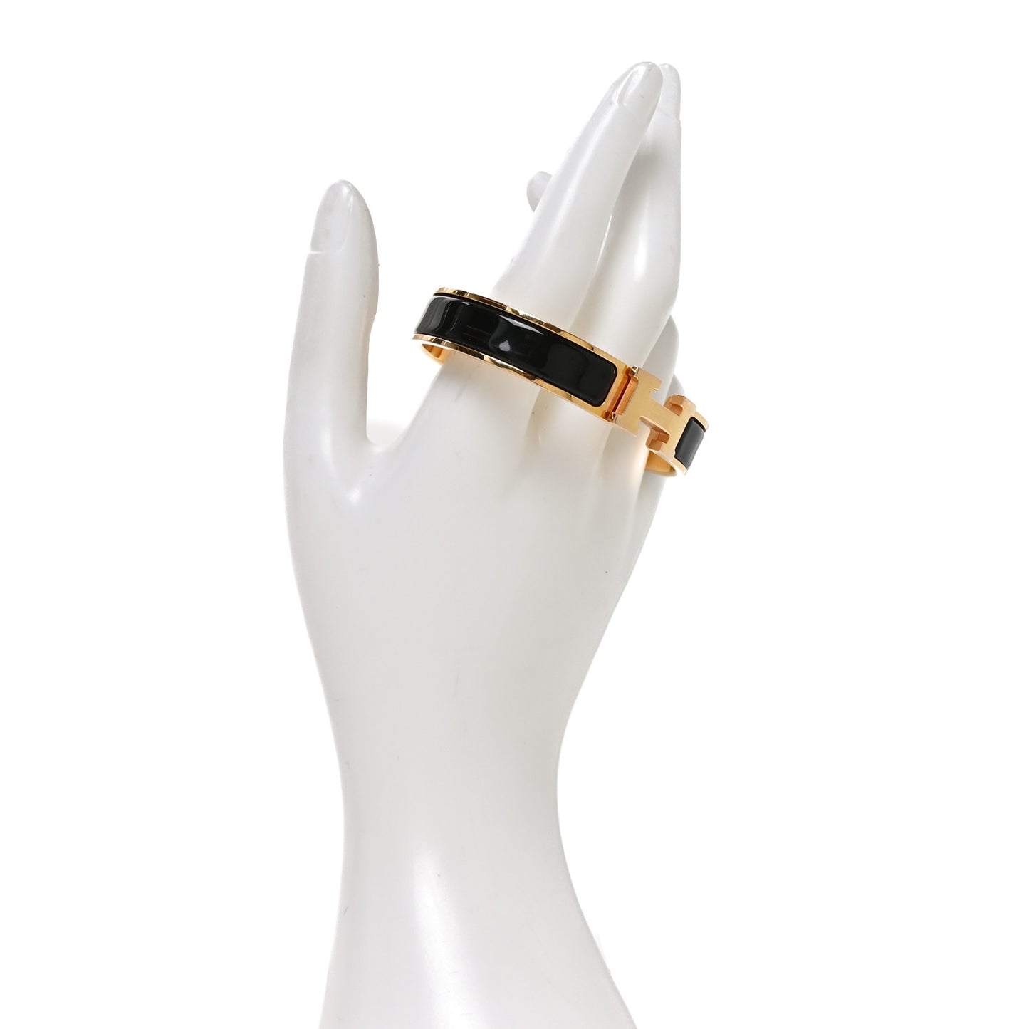 Enamel Narrow Clic Clac H Bracelet GM Black