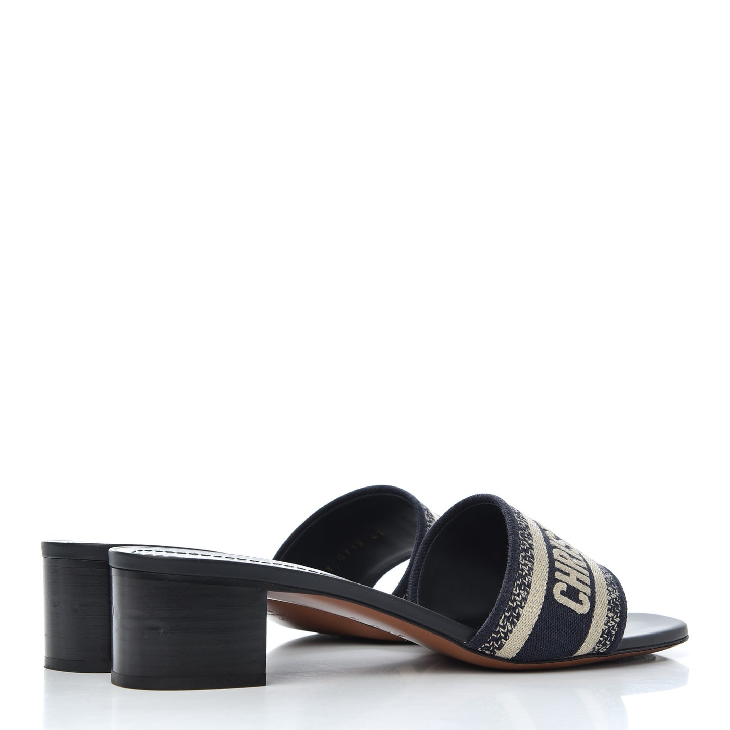 Cotton Embroidered Dway 40mm Slide Sandals 41 Deep Blue