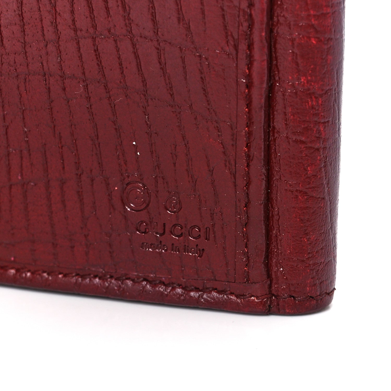 Gucci Calfskin Studded Soho Continental Wallet Red 9 of 13