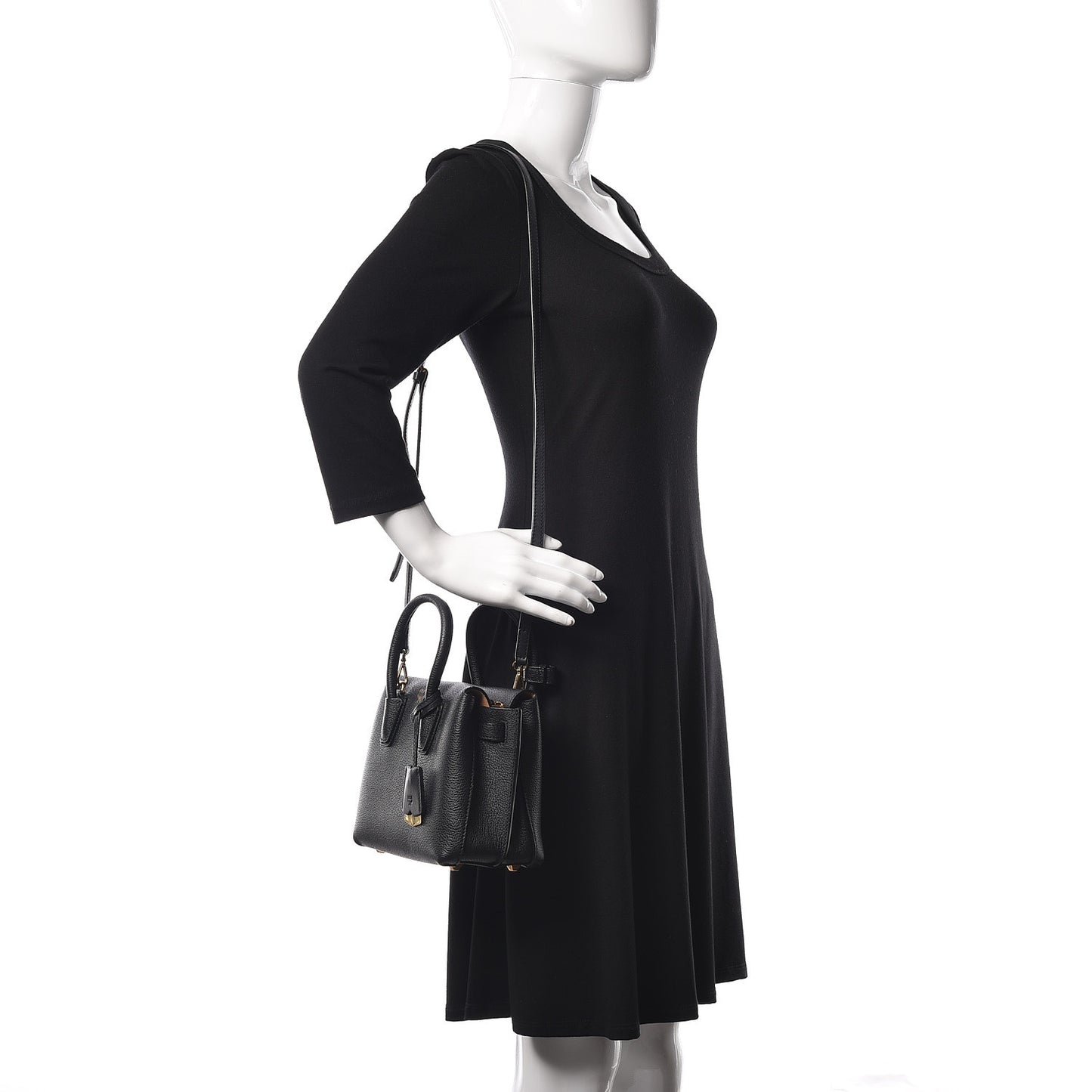 Grained Calfskin Mini Milla Tote Black