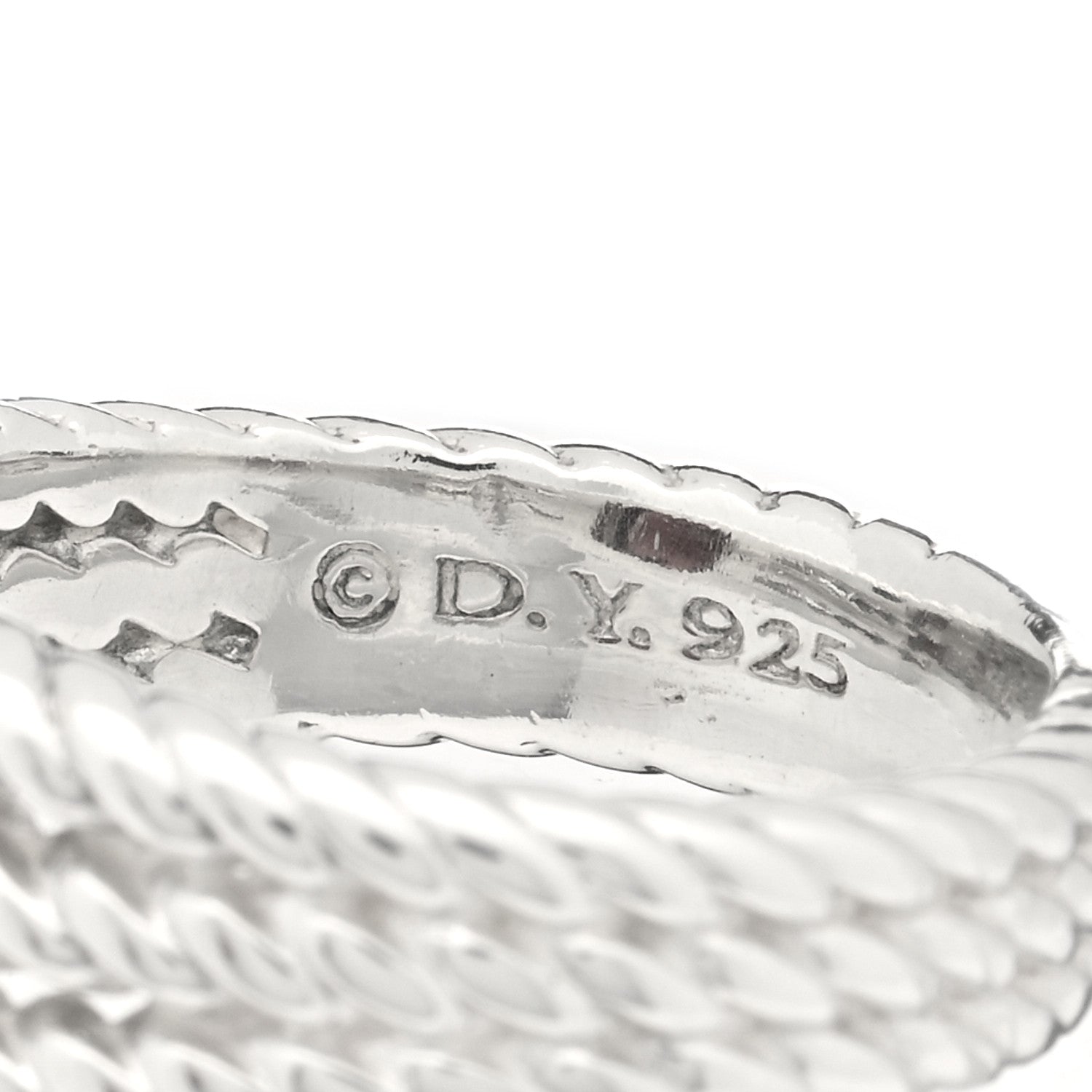 David Yurman Sterling Silver Diamond Garnet 10mm Petite Wheaton Ring 52 6 4 of 4