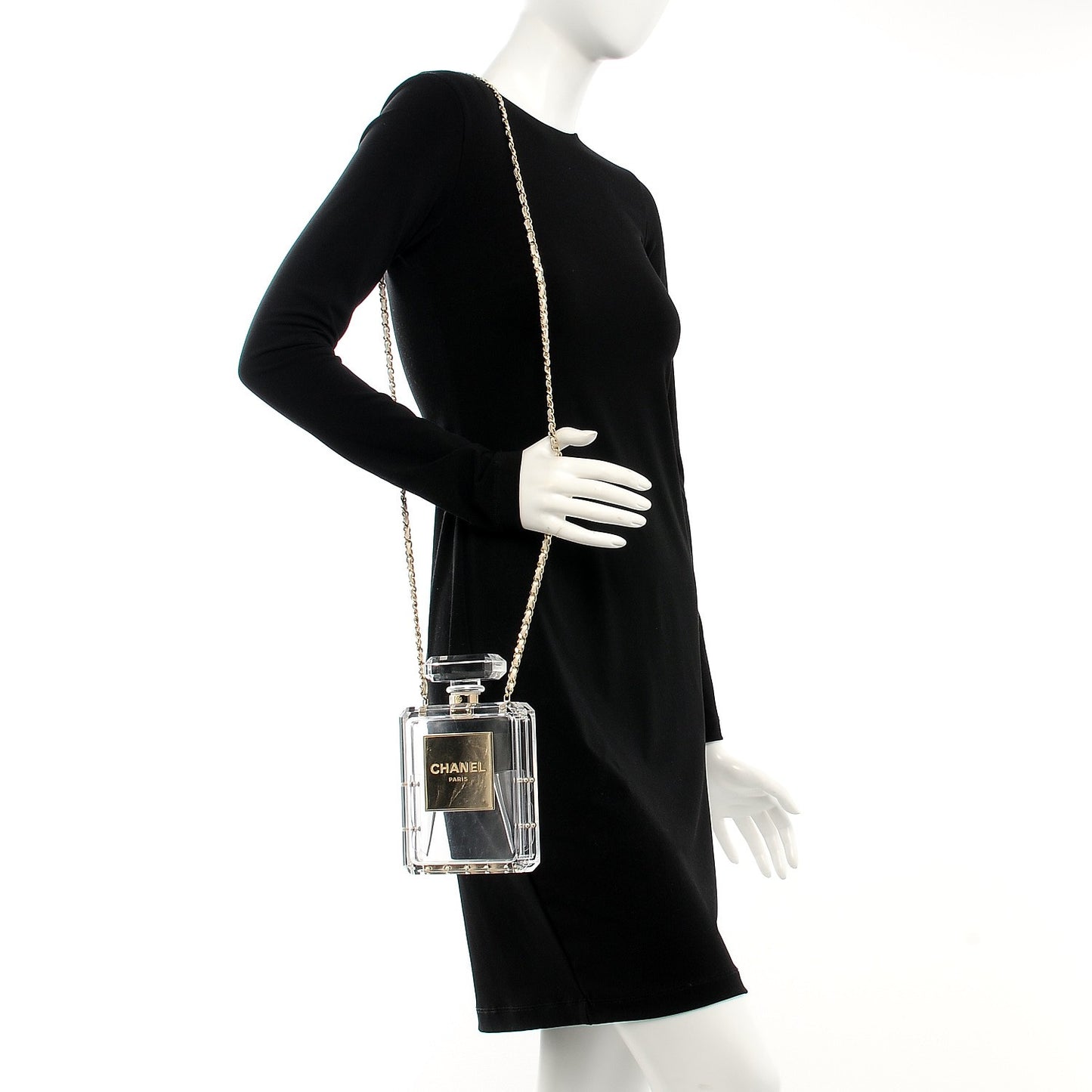 Transluscent Plexiglass Perfume Bottle Clutch