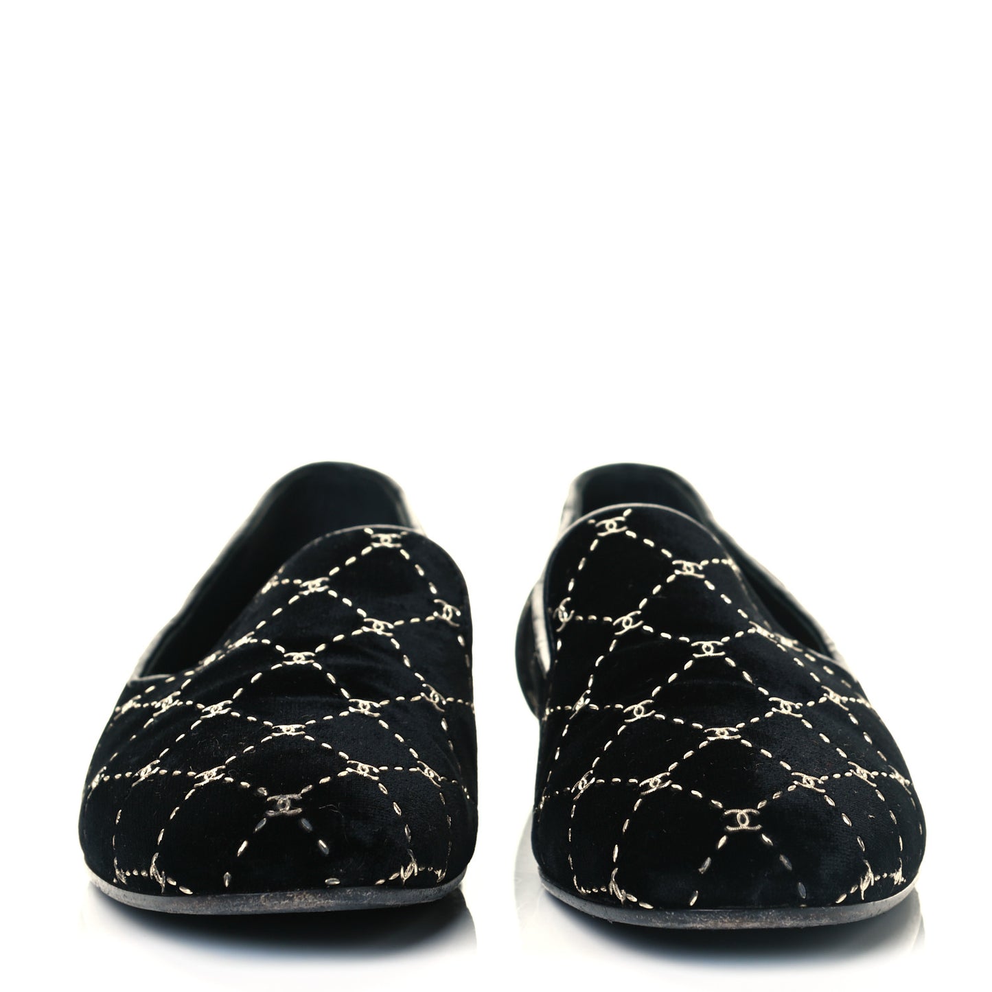 Velvet Mocassin Loafers 36.5 Black