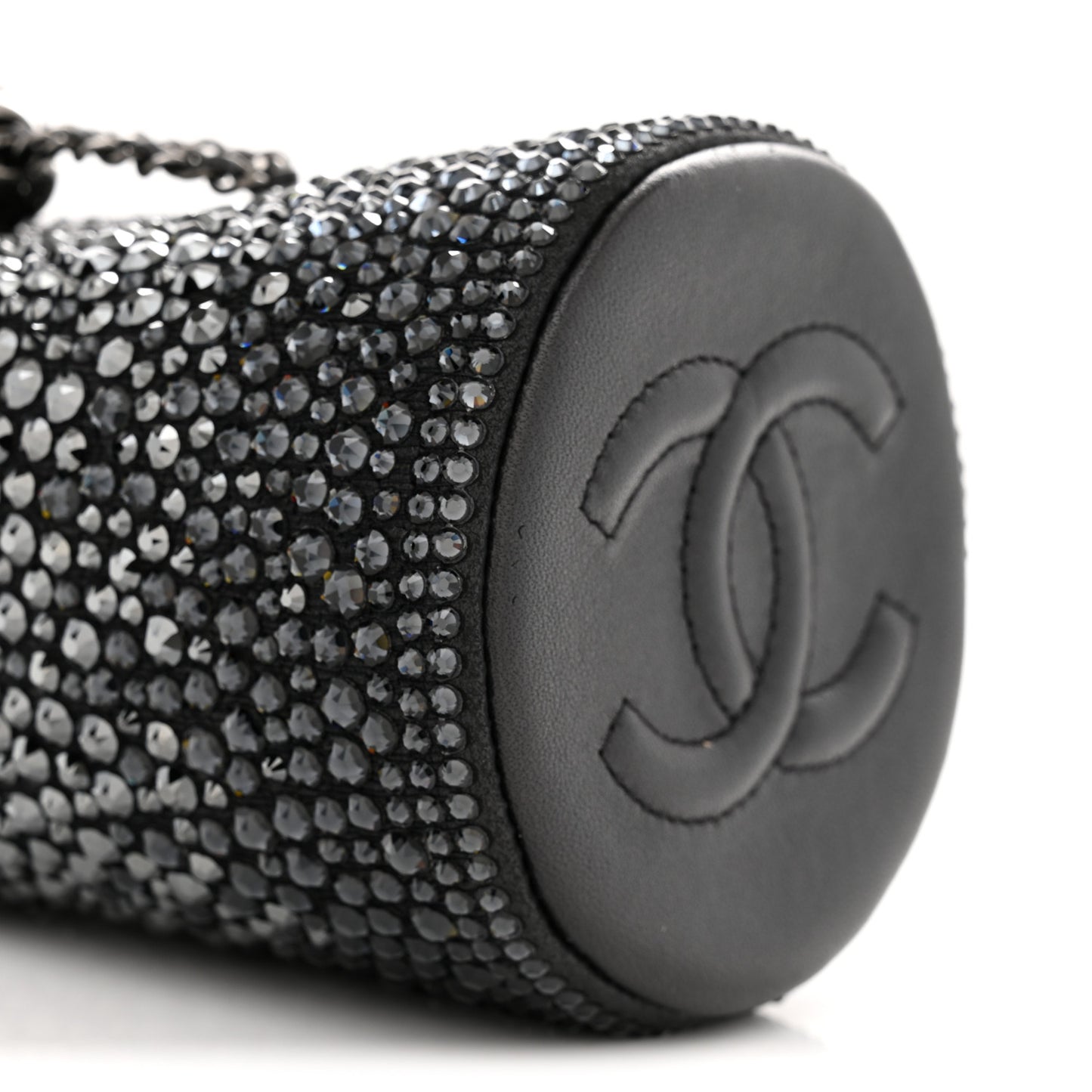 Strass Lambskin Mini Bucket Bag Black