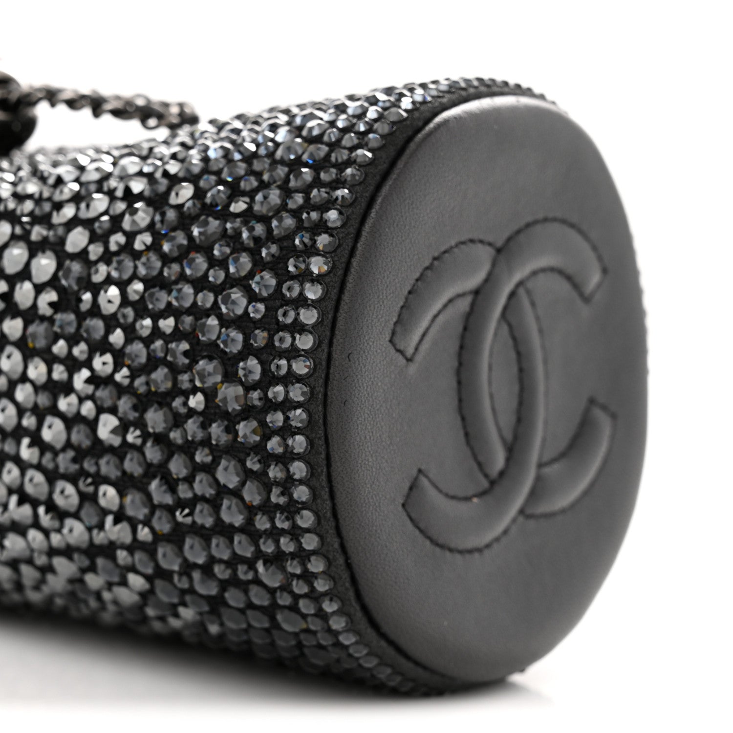 Chanel Strass Lambskin Mini Bucket Bag Black 9 of 11