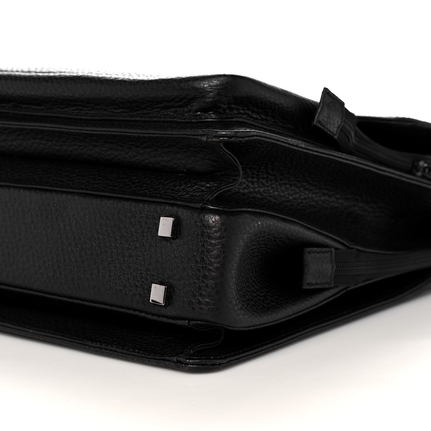 Calfskin Flap Briefcase Black