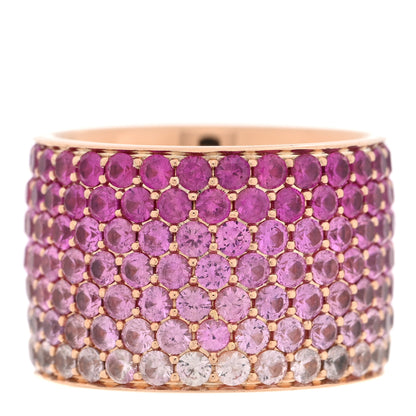 Parker & West by FASHIONPHILE 18K Yellow Gold Pink White Sapphire Flamingo Ombre Cigar Ring 54 7 1 of 9
