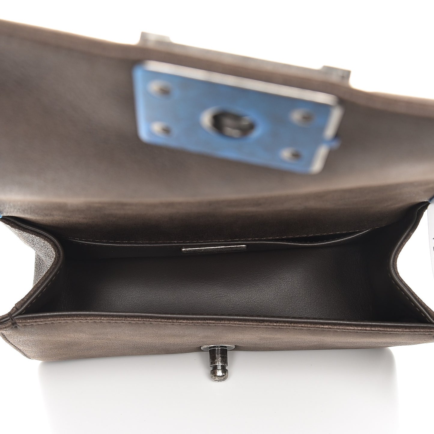 Metallic Lizard Iridescent Calfskin Small Boy Flap Bronze