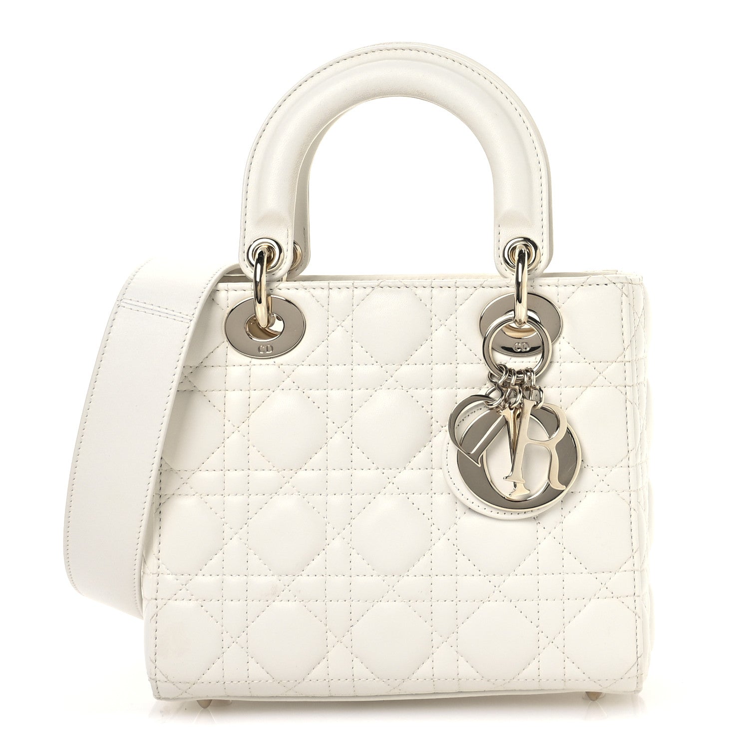 Christian Dior Lambskin Cannage Small My ABCDior Lady Dior White 1 of 10